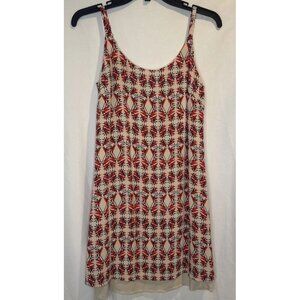 CAbi Women’s Rayon Batik Lined Slip Dress Adjustable Straps Round Neck Sz XS